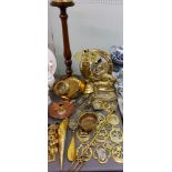 Metal Ware - Horse brasses;  taper sticks;  horse models;  bowls, mirrors, a wrought iron and copper