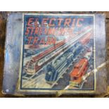 Electric Streamlined Train Set,  locomotive, three coaches,   made in England, Engine made in USA,