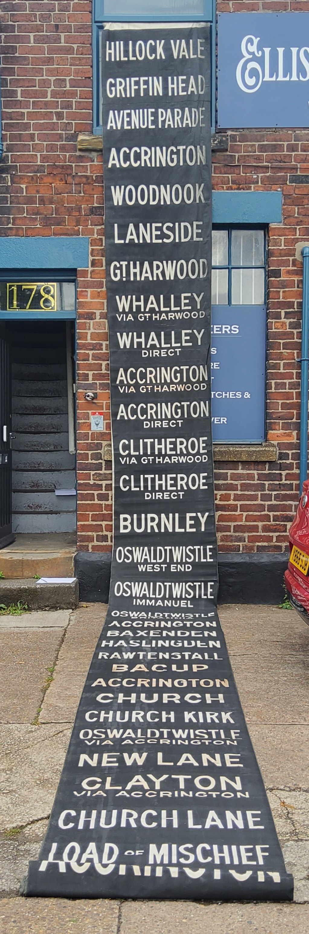 Lancashire - Accrington Corporation  Blind - 52 names in total starting at Hillock Vale calling