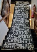 Glasgow Corp Tramways destination blind Maryhill depot - upper blind. 22 Names Starting; Shettleston