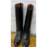 A pair of vintage leather riding boots, 42.5cm high