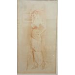 Fremie (French, early 20th century) Portrait of a Lady of Fashion, signed, red chalk drawing, 48cm x