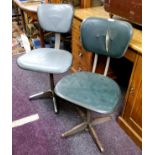 Industrial Salvage - Two Evertaut machinist /workshop adjustable chairs