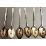A set of six silver coffee spoons, Sheffield various date codes, 1968, 1969. 1971