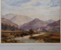 Alfred Clint (1807-1883), Near Snowdon, signed, watercolour, 29cm x 40cm