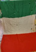World War II - an Italian Flag, il Tricolore, 136cm wide, 220cm long