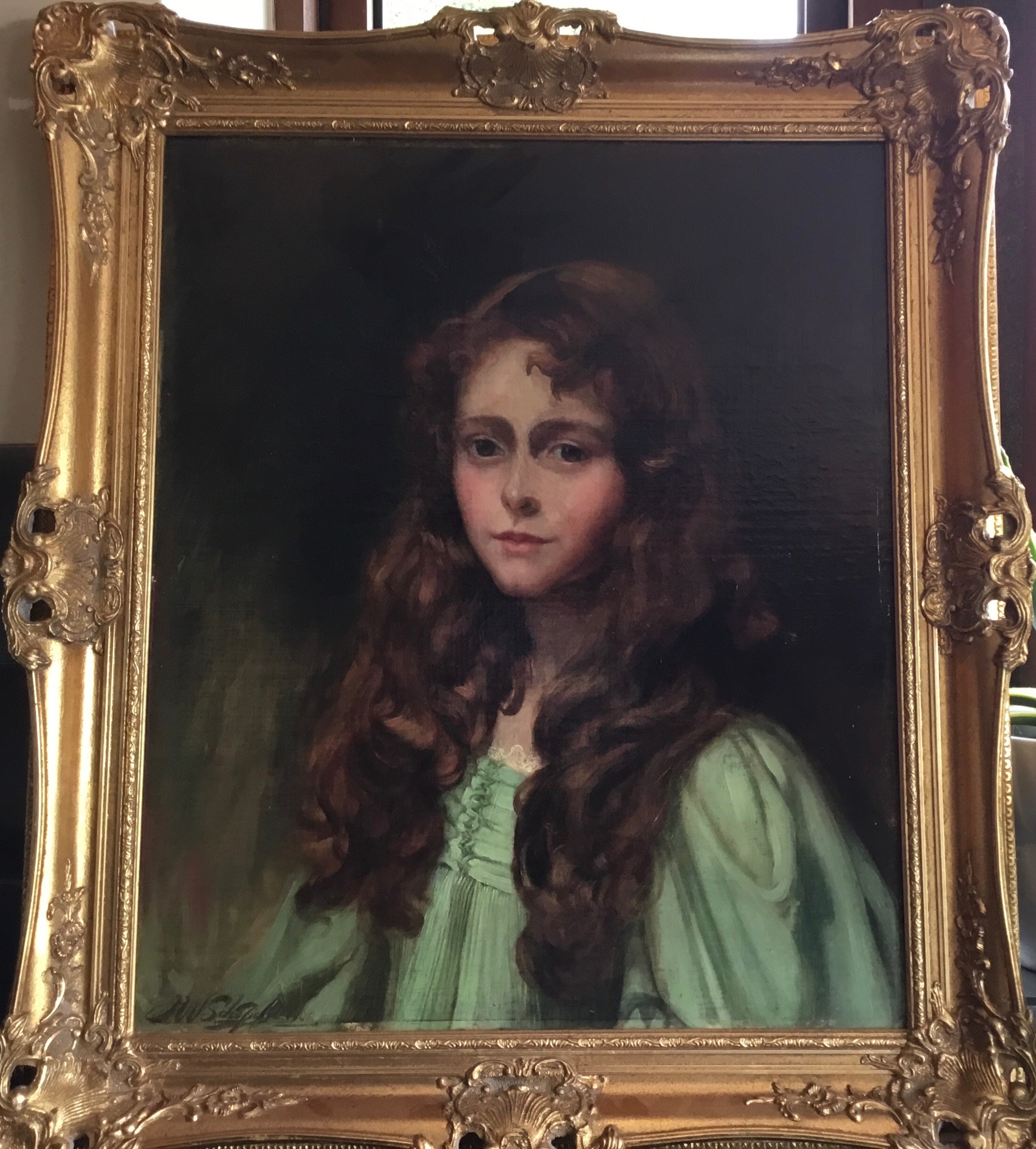 John William Schofield (1865 - 1944), Portrait of a Young Beauty, signed, oil on canvas, 60cm x 49. - Image 2 of 2