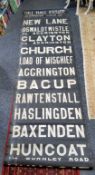 LANCASHIRE Transport History - Accrington Corporation Bus destination blind, approximately 40 names,
