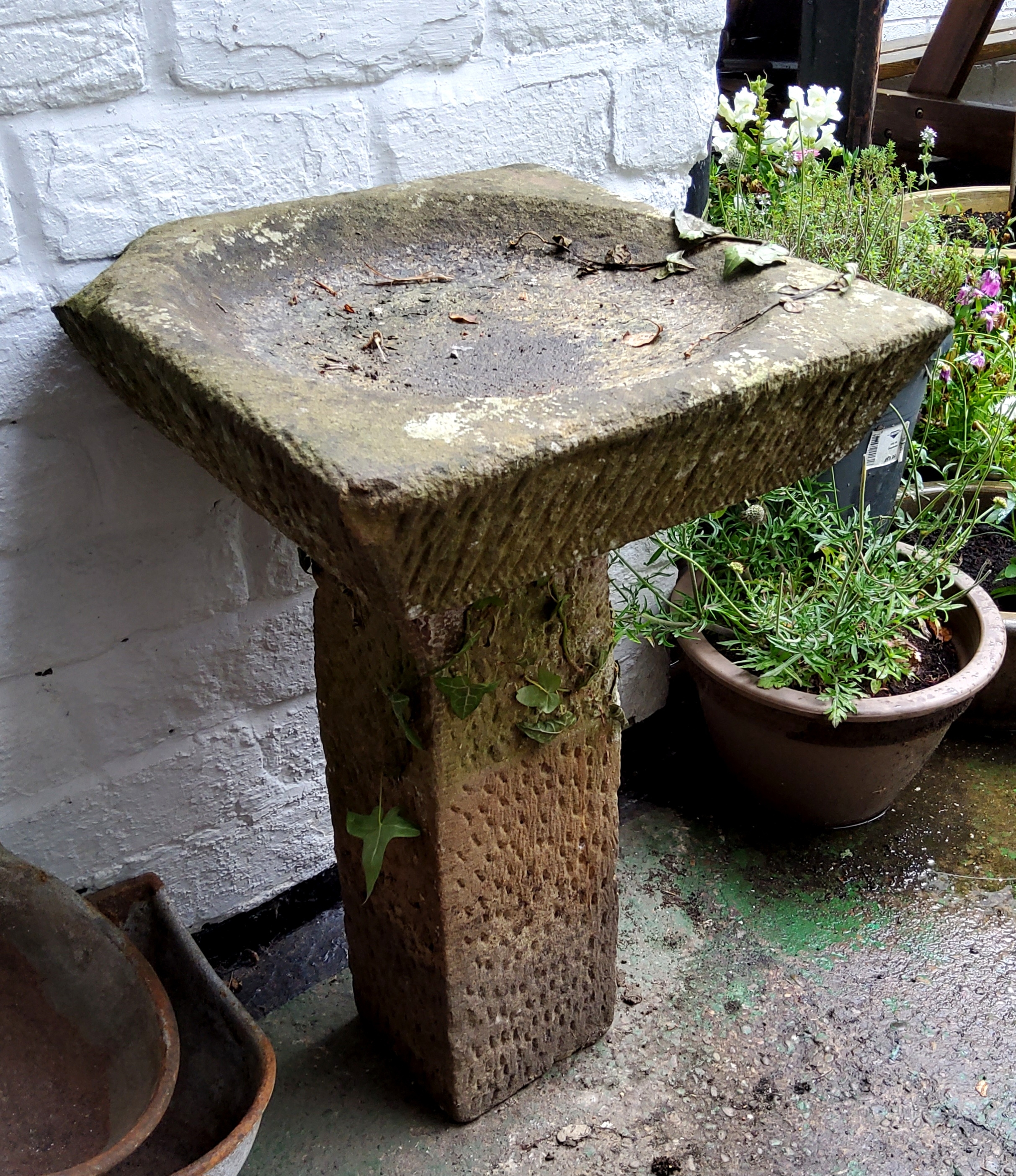 A Derbyshire gritstone birdbath