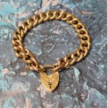 A Victorian 9ct rose gold bracelet, each alternate link with engraved decoration, each link