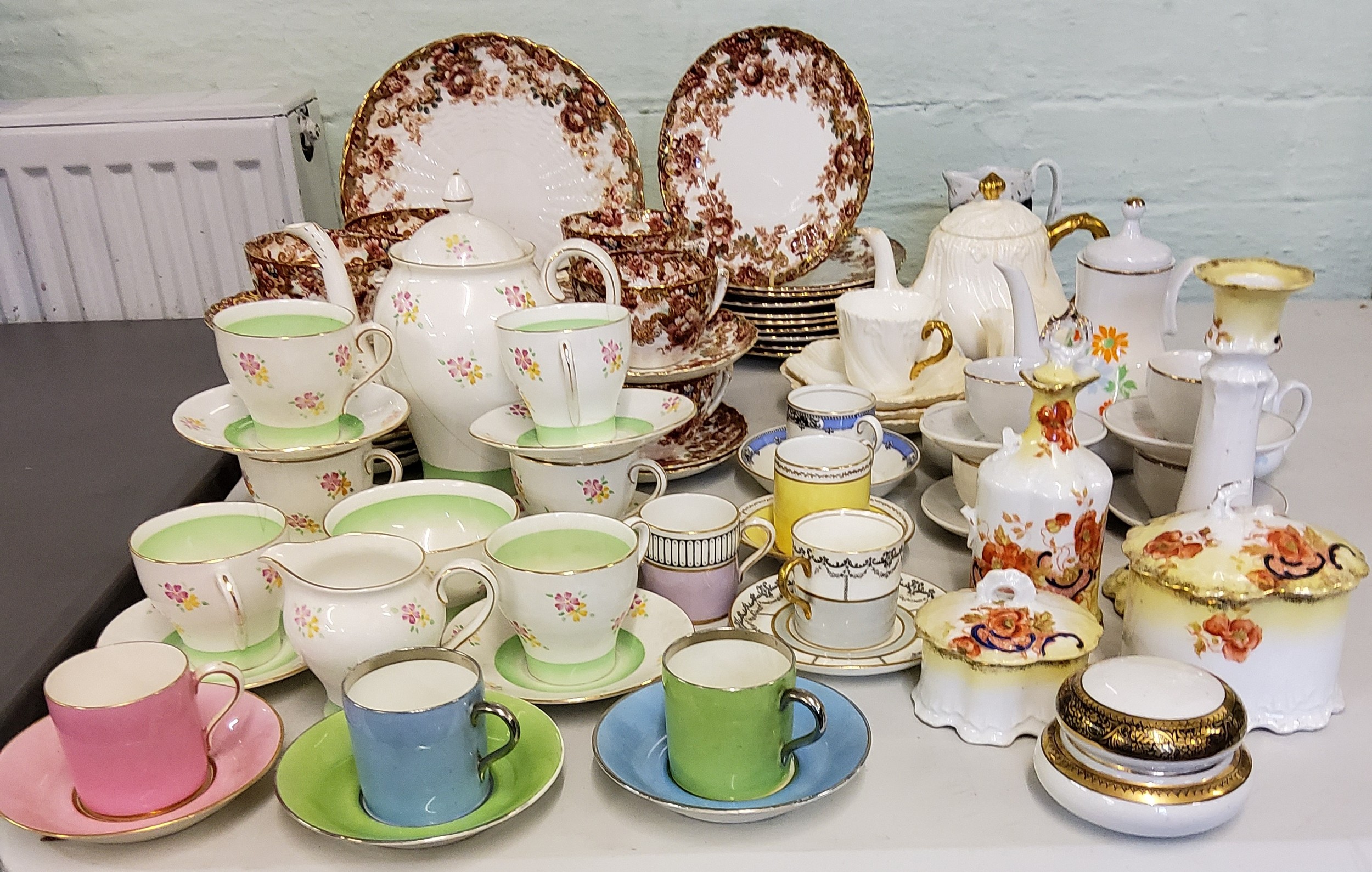 A Victorian tea service, c.1890;  Bell China Coffee service;  Paragon coffee cups;  Dolls house