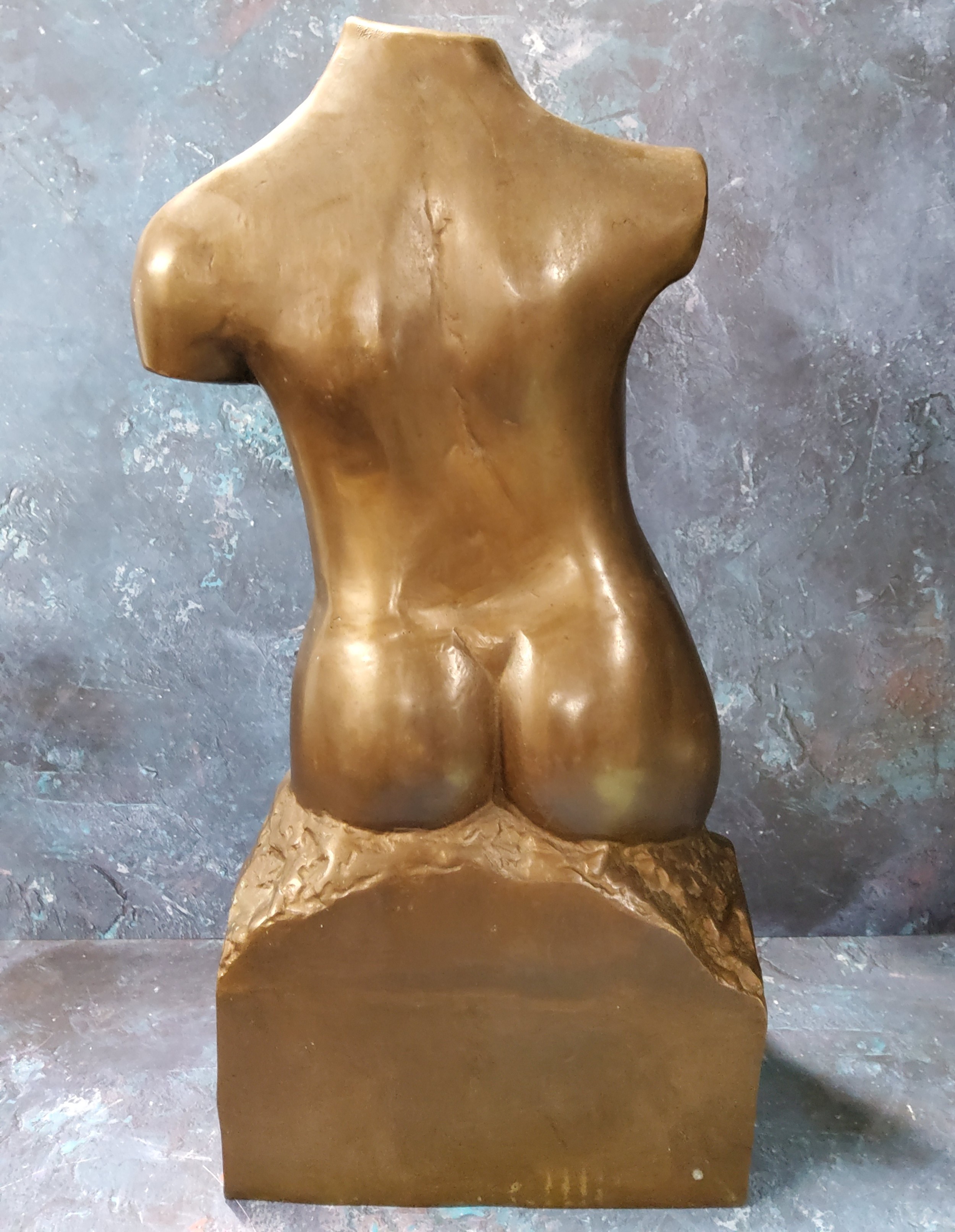 English School, 20th century, hollow cast gilt bronze, in the manner of the classical torso fragment - Image 2 of 3