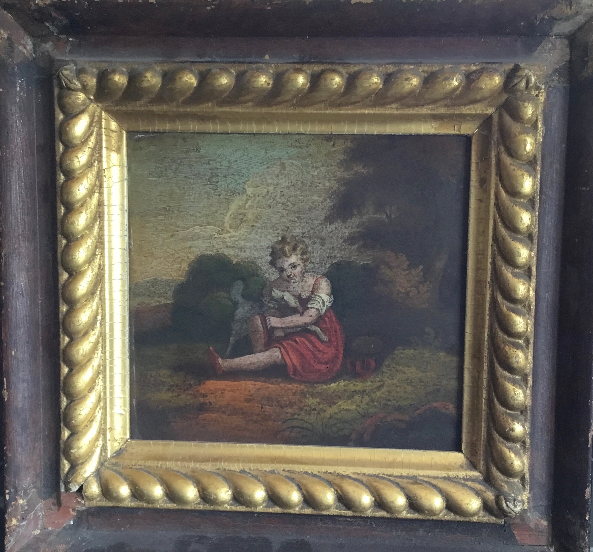 English School (c.1820), Best Friends, oil on tin, 18cm x 21cm - Image 2 of 3