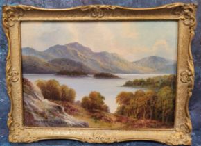 Douglas Falconer (1914-1989) Lake Windermere oil on board, signed to lower left corner 17.5 x 25cms,