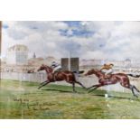 John Beer, Velocity Wins The Grand Prix d'Ostende From Roquette, 1907, signed, titled,