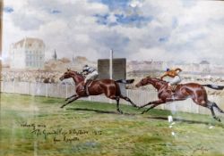 John Beer, Velocity Wins The Grand Prix d'Ostende From Roquette, 1907, signed, titled,