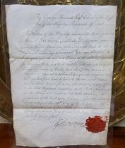 Militaria & Medical Interest - a scarce George II handwritten letter by Sir George Howard Esq.