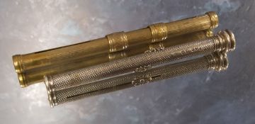 A Victorian combination propelling pencil and dip pen,  by S. Mordan & Co., engine turned, green