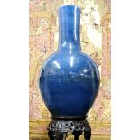 A substantial Chinese powder blue glaze temple vase, 90cm high,  43cm diam, Kangxi style, 20th