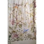 An early 20th century English country house crewel work bed throw, embroidered with The Tree of