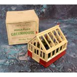 A Cherilea miniature greenhouse, with two flower beds, boxed