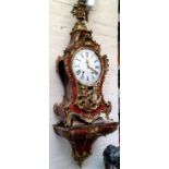 A Louis XV gilt bronze mounted and Boulle bracket clock, Picart a Reims, 26cm white dial, Roman