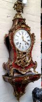 A Louis XV gilt bronze mounted and Boulle bracket clock, Picart a Reims, 26cm white dial, Roman