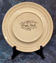 Advertising - a Crown Devon Fielding's circular plate, the centre inscribed Tongue Dish, 26cm