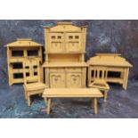 Dolls House Accessories -  Kitchen Furniture - comprising a wall hanging shelves, housekeepers