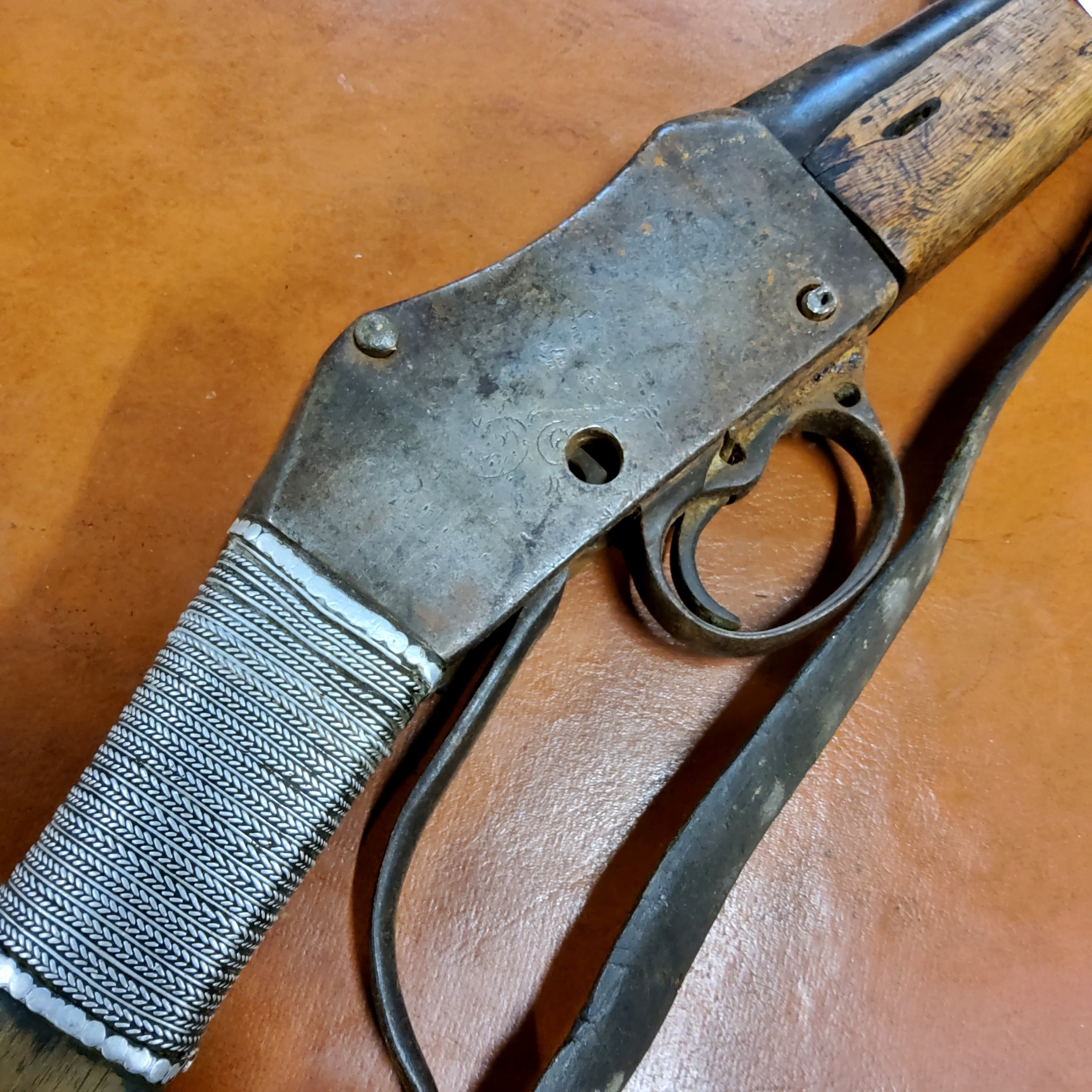 A 19th Century Martini Henry Carbine, steel barrel with copper barrel bands, the action faintly - Image 2 of 2