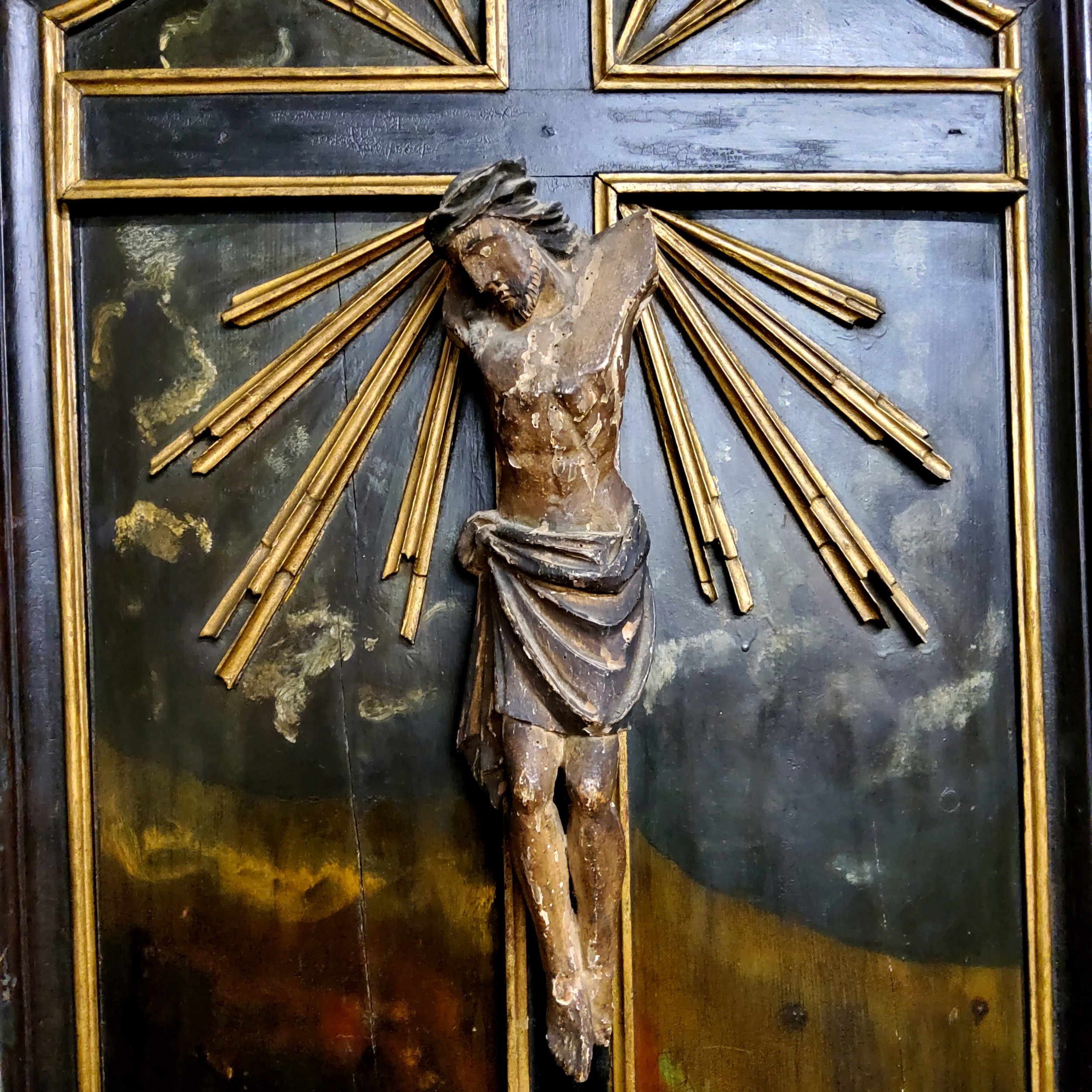 Ecclesiastical Interest  - The Crucifixion of Christ, 18th century softwood polychrome corpus - Image 2 of 2