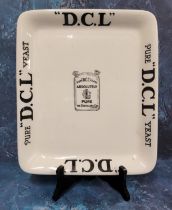 A 19th century rounded rectangular Grocer's Advertising Plate,  for Pure D.C.L. Yeast,  32.5cm  x