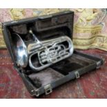 A Besson Sovereign Tuba, for Boosey & Hawkes, serial number. 967-708808, B&H monogrammed case.