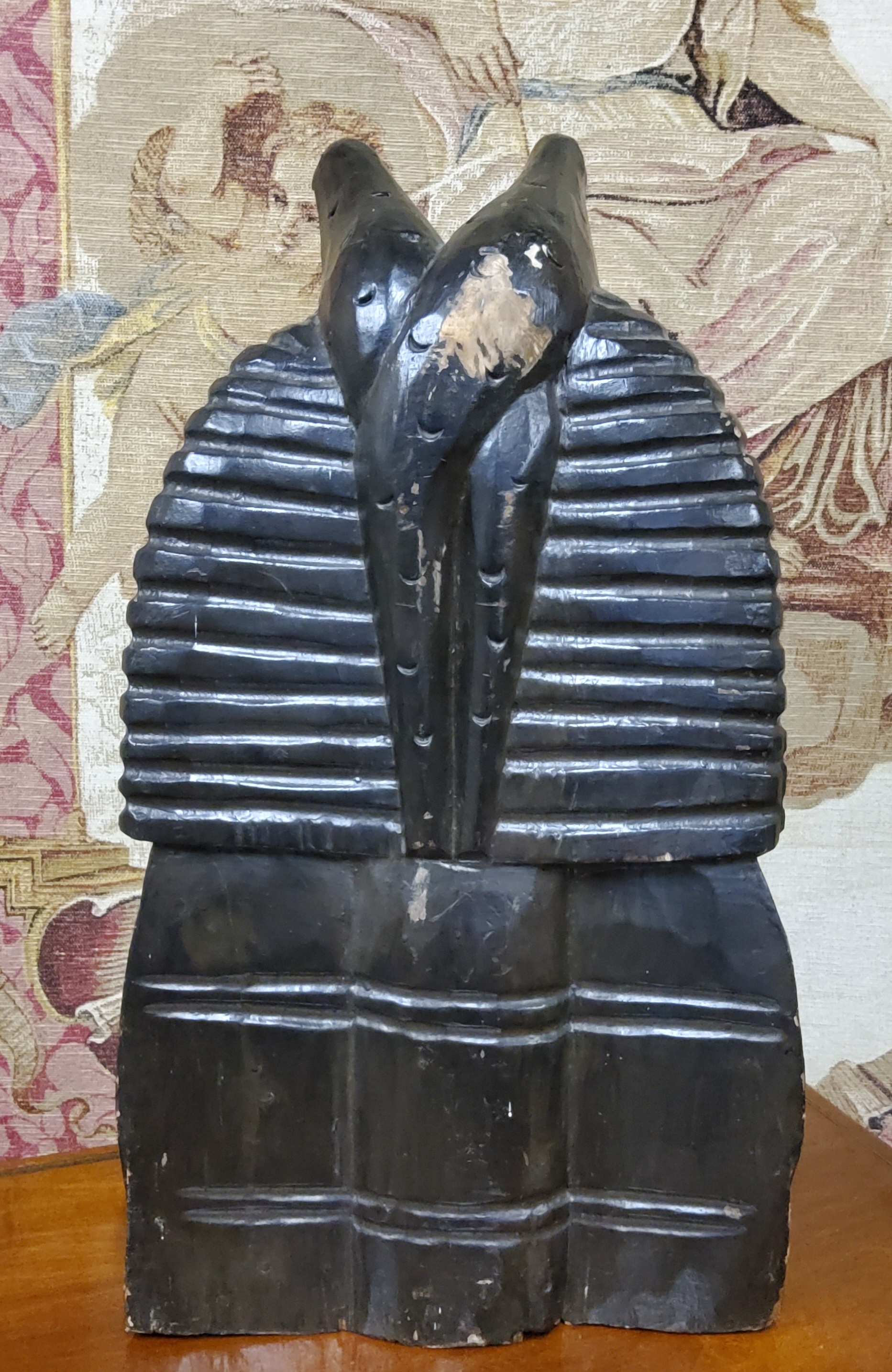 A large ebonised softwood bust of Tutankhamen, 54cm high - Image 4 of 5