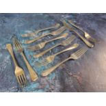 A set of ten silver Hanoverian pattern dessert forks, Atkin Brothers, Sheffield 1929, 359g, 14.2toz