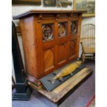 An early 20th century ecclesiastical pitch pine pulpit c.1920