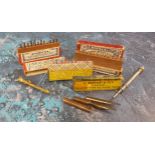 S. Mordan & Co lead pencil refills in original card & wood boxes;  a gilt metal chatelaine chain