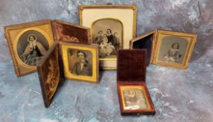 A Victorian ambrotype photograph, of Hannah Metcalf, nee Williams,  seated, 11cm long, cased;