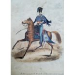 H. Smith, early 19th century school, Full length portrait mounted on horseback on the battle