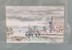 John Hamilton Glass (Scottish 1820 - 1885)  Dutch Harbour, signed, watercoloiur, 26.5cm x 36.5cm