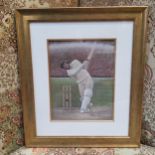 Stephen Doig (Bn. 1964 - ), Ian Botham, signed, pastel, 27cm x 21cm