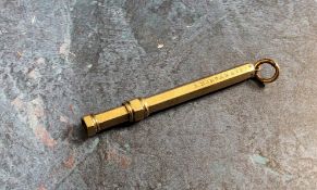 A 9ct gold 9ct gold propelling pencil, Samson Mordan & Co, 5cm long