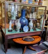 An early 20th century museum display cabinet, made by A. Edmunds Co. & Ltd, London, the brass and