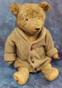 A Merrythought jointed mohair bear, small ears, horizontal nose, glass eye, three claws, 62cm