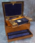 A Victorian mahogany rectangular lady's travelling box, retailed by Asser & Sherwin, Strand, London,