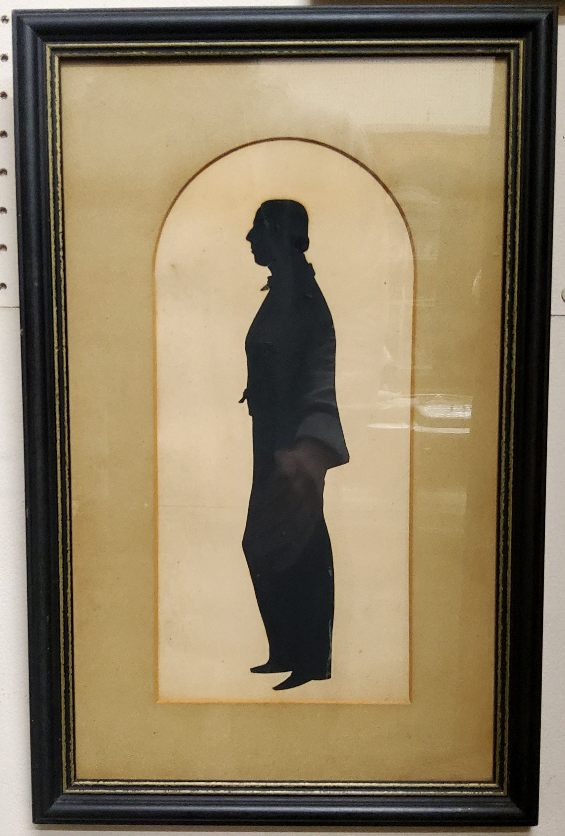 English School, 19th century, full length silhouette of a gentleman, 27cm x 12.5cm