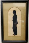 English School, 19th century, full length silhouette of a gentleman, 27cm x 12.5cm