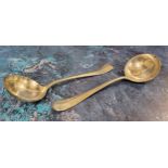 A pair of silver Hanoverian Rat Tail pattern sauce ladles, Aiken Brothers, Sheffield 1929, 138g, 4.