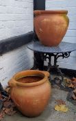 A pair of large Empire taste terracotta planters