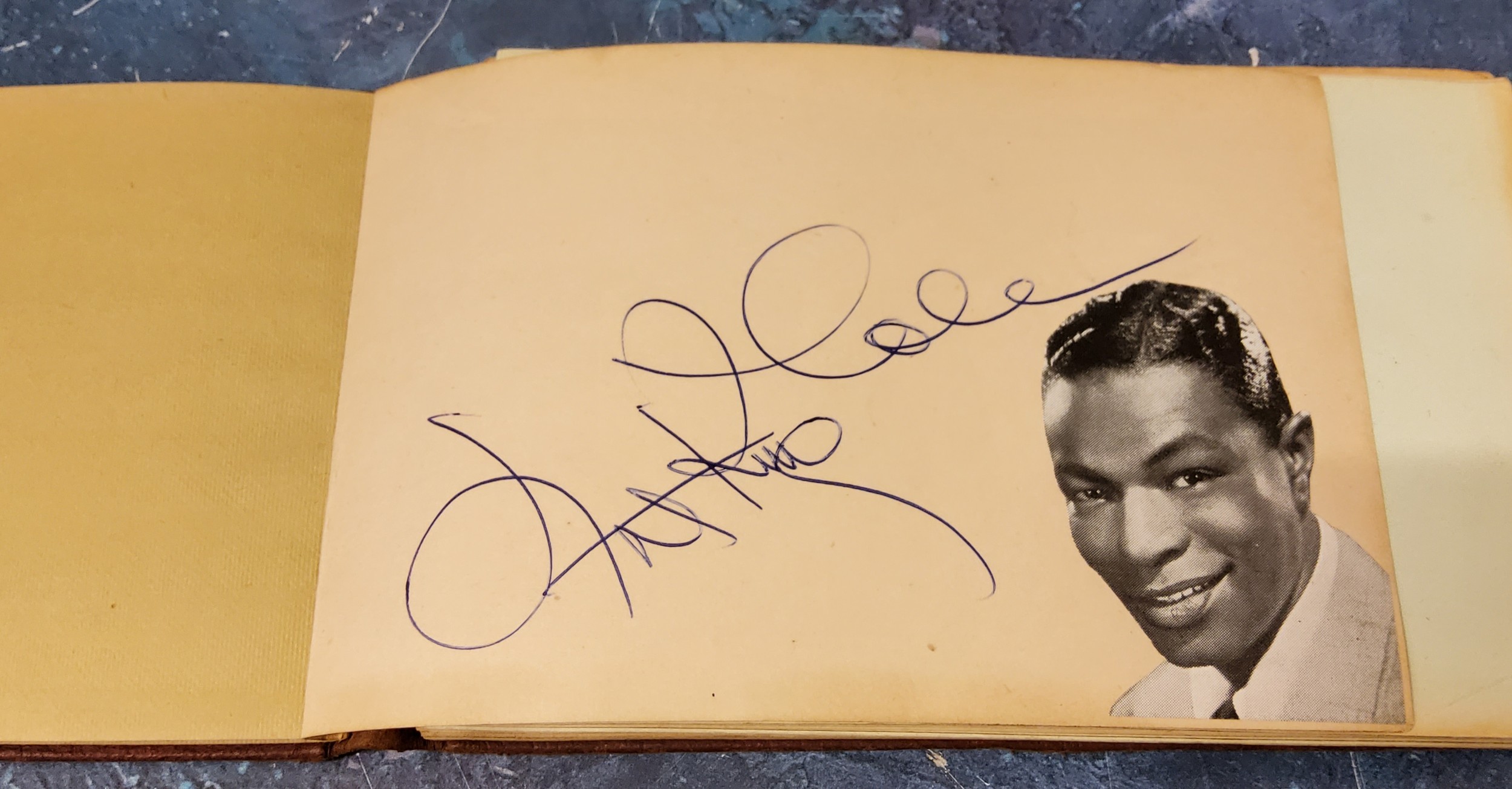 Autograph Book - Nat King Cole;  Kay Cavendish;  Eric Delaney;  Bobbie Britton, Stan Kenton;  The